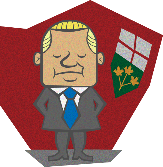 stylized cartoon of Doug Ford