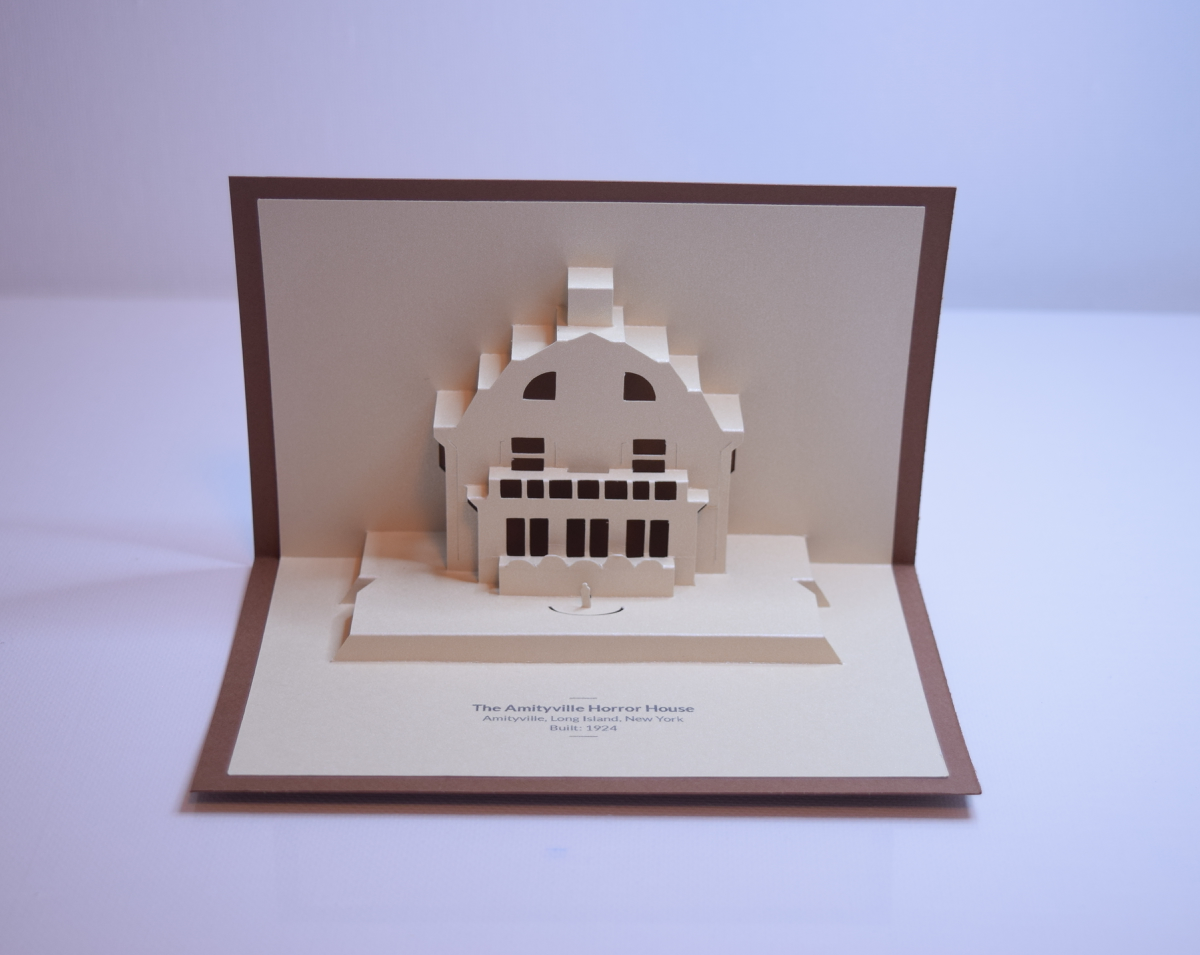 The Amityville Horror House origamic architecture card