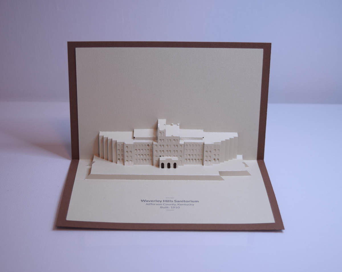 The Waverly Hills Sanatorium origamic architecture card